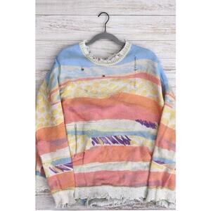Fate multicolor distressed women's sweater